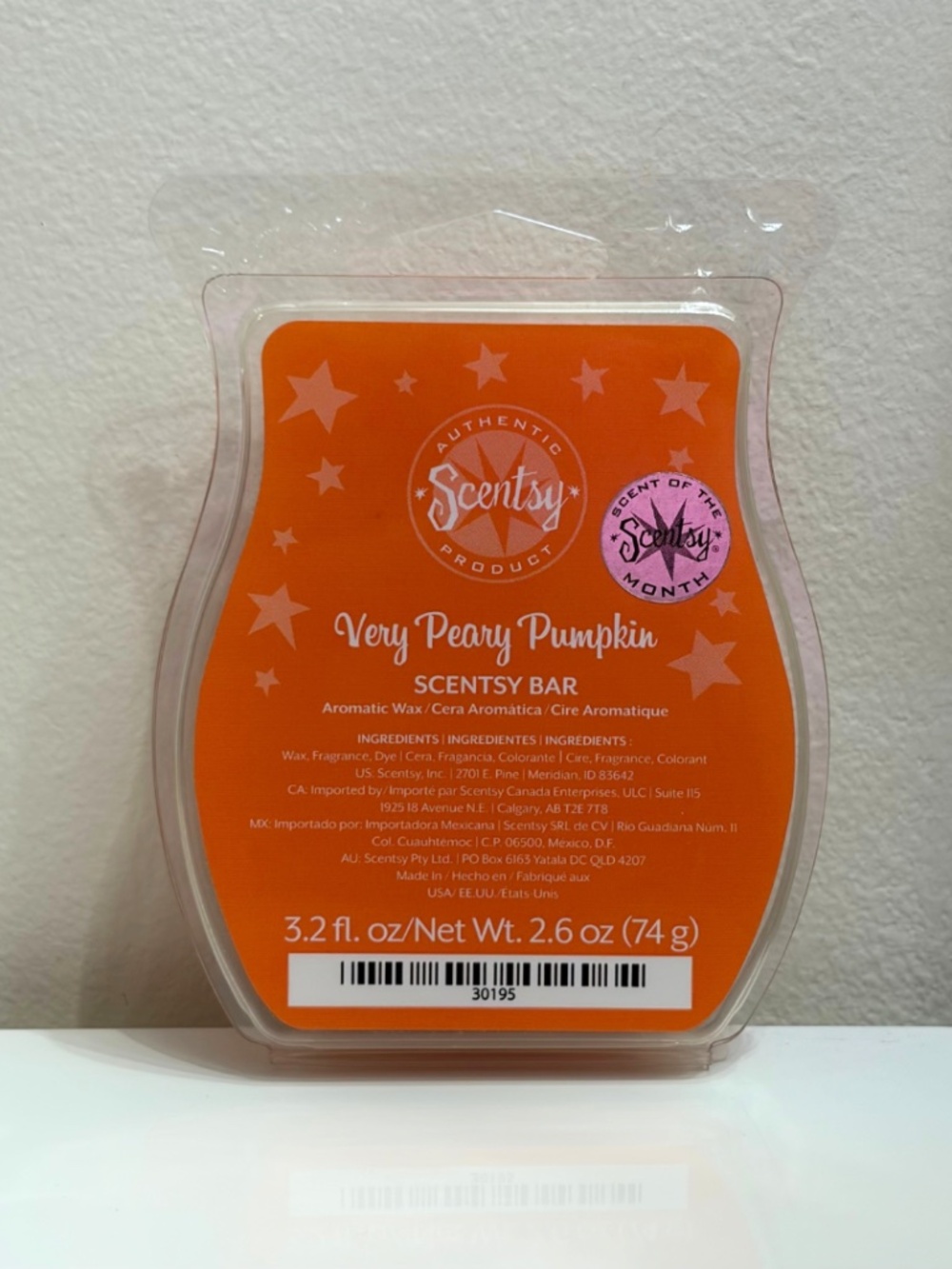 Scentsy Very Peary Pumpkin Wax Bar